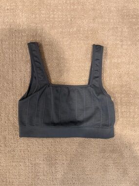 Spiritual Gangster Dark Teal Ribbed Crop Bralette Top (XS/S)
